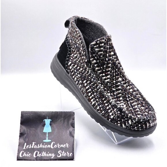 Hey Dude Women's Gray Denny Chevron Blue Lightweight Ankle Boots Size 11 2866 - Picture 14 of 16